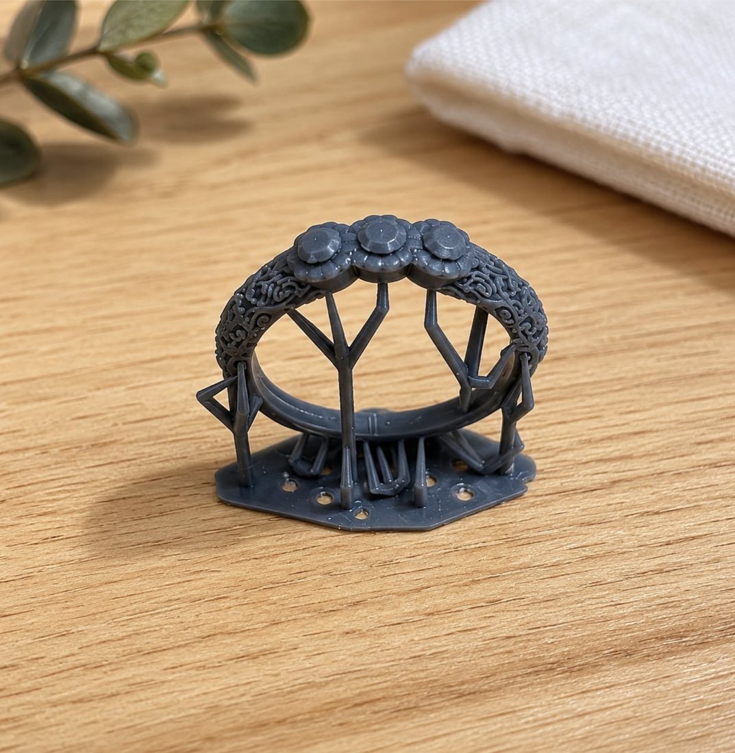 Prototipo de joya impreso en 3D antes de su creación